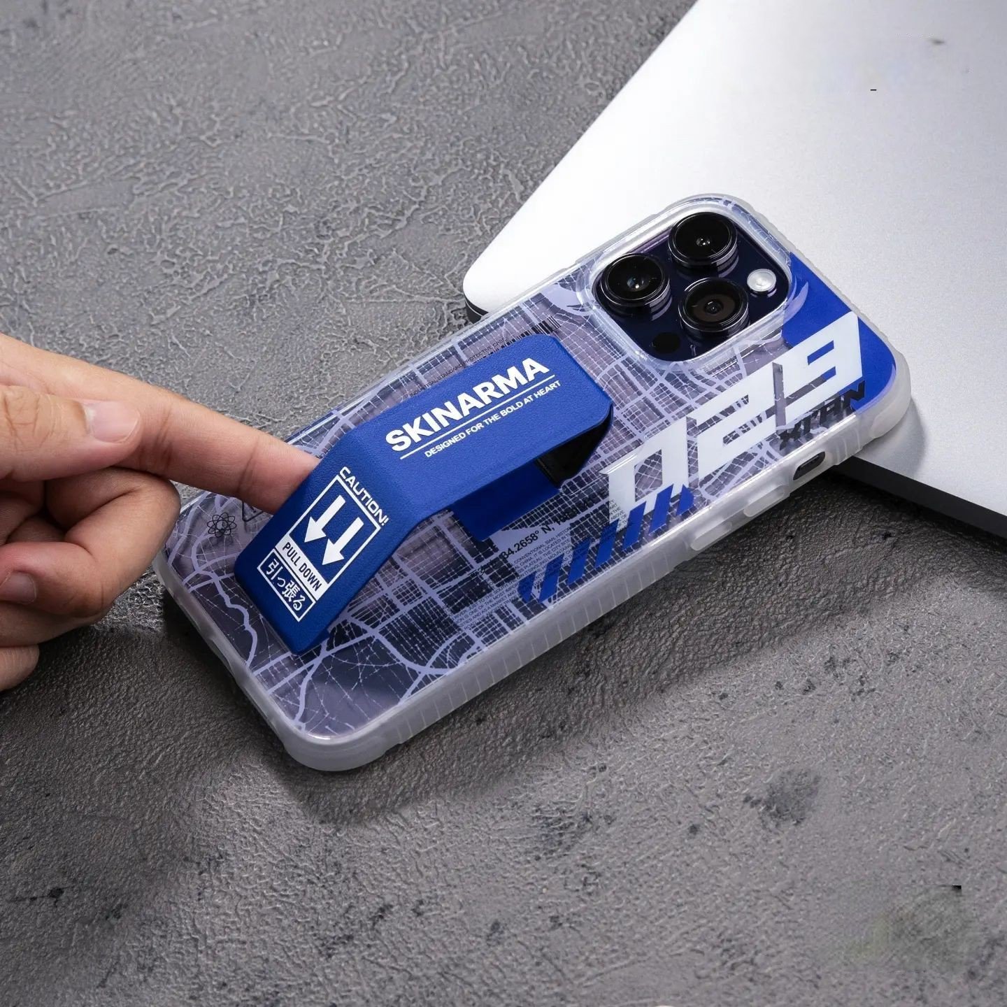 Чохол SkinArma Ryoiki Strap Case для iPhone 13 Pro Max Clear + Blue