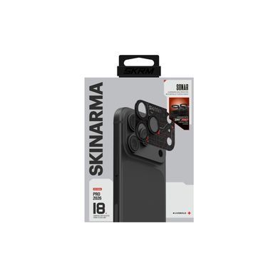 Захисне скло для камери iPhone 18 Pro Skinarma Sonar Aluminium Camera Lens Protector with IONIX&trade; Glass Black