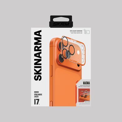 Захисне скло для камери iPhone 17 Pro Max Skinarma Magma Full Matte Camera Lens Protector Orange