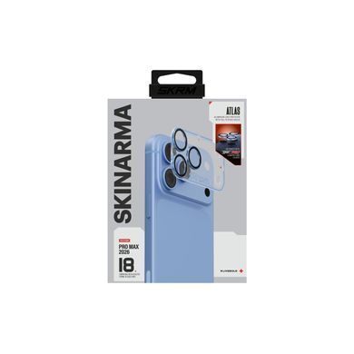 Захисне скло для камери iPhone 18 Pro Max Skinarma Atlas Aluminium Camera Lens Protector with IONIX&trade; Glass Blue