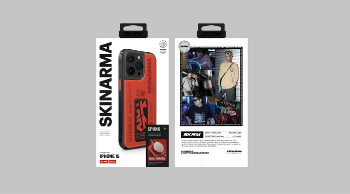Чохол для iPhone 15 Pro Skinarma Spunk (2023) (Mag-Charge + Grip-Stand) Orange