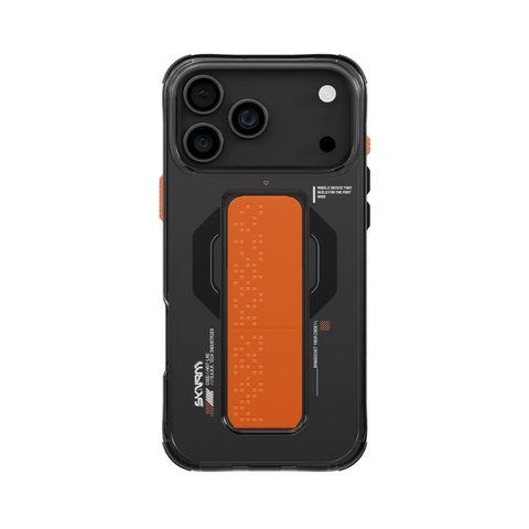 Чохол для iPhone 17 Pro Max Skinarma Haxa (2025) Mag-Charge + Grip-Stand Graphite