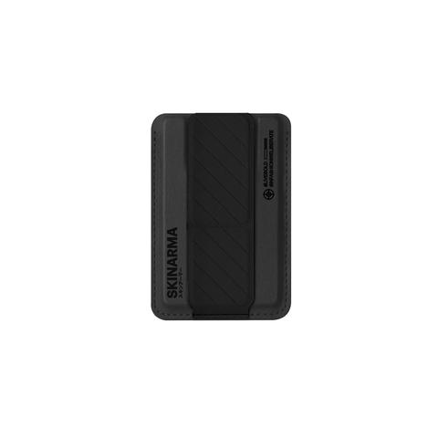 Skinarma Kado Magnetic Card Holder with Grip Stand Midnight (Black/Black)